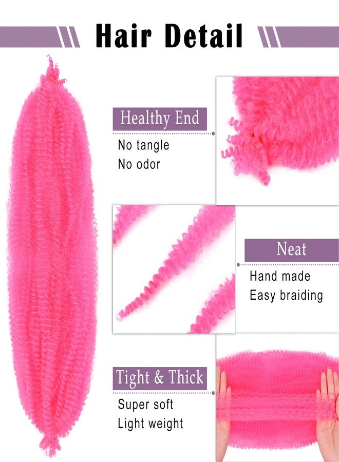 Vomella Springy Afro Twist Hair 8 Packs Marley Twist Braiding Hair Pre Separated Spring Twist Hair for Faux Locs Crochet Hair Kinky Twist for Braiding Synthetic Hair Extensions (pink#, 24inch(Pack of 8) - Image 3